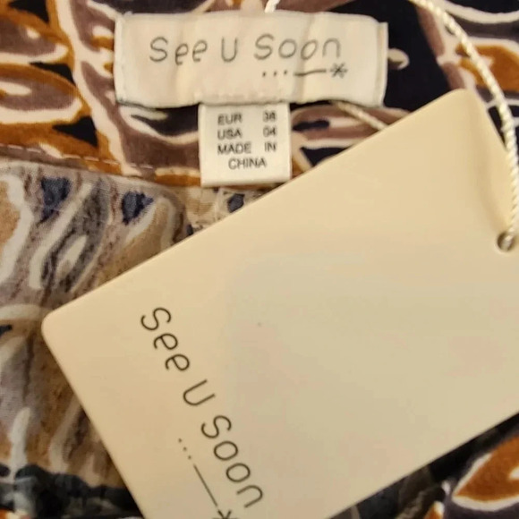 NWT Anthropologie See U Soon Printed Boho Pants 4 - Picture 6 of 6